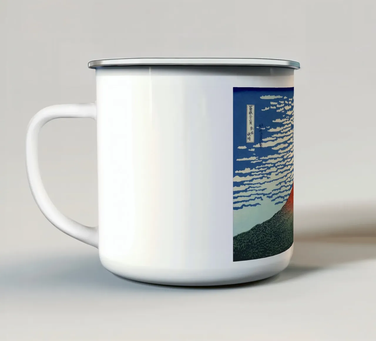 Fuji rosso tazza in smalto da khanrosie