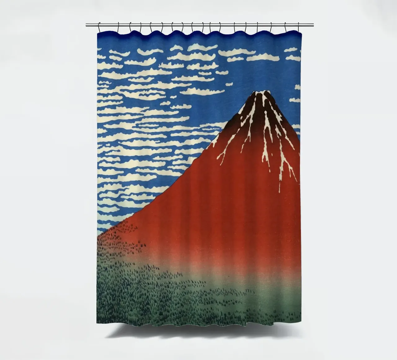 Fuji rosso tenda da doccia da khanrosie