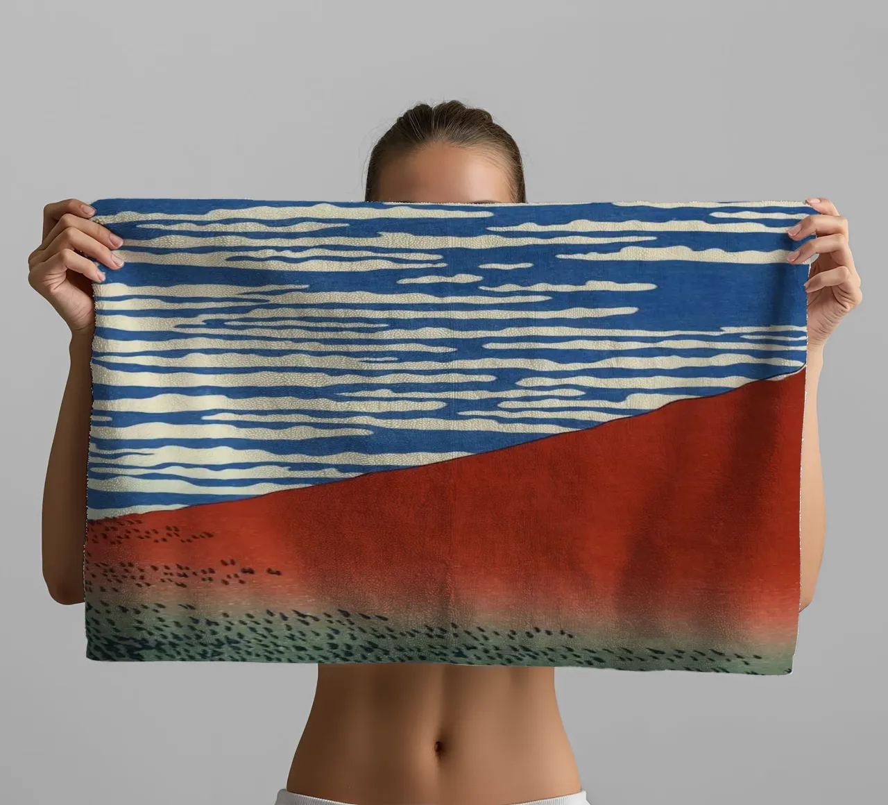 Fuji rosso asciugamano da bagno da khanrosie