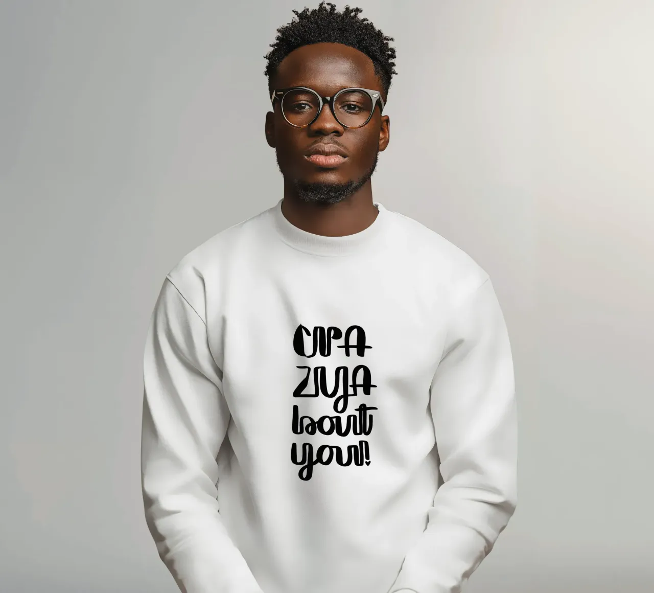 Poster für Verliebte Crazy About You Liebesbrief Typografie felpa da LIMITED EDITION LETTERS
