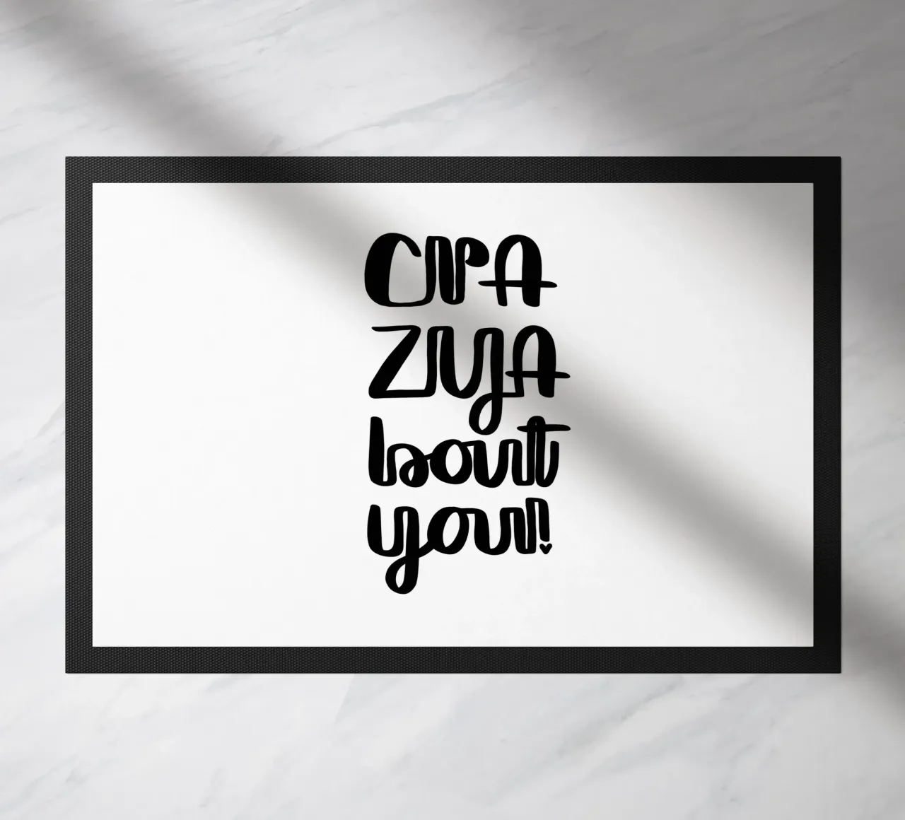 Poster für Verliebte Crazy About You Liebesbrief Typografie doormat by LIMITED EDITION LETTERS