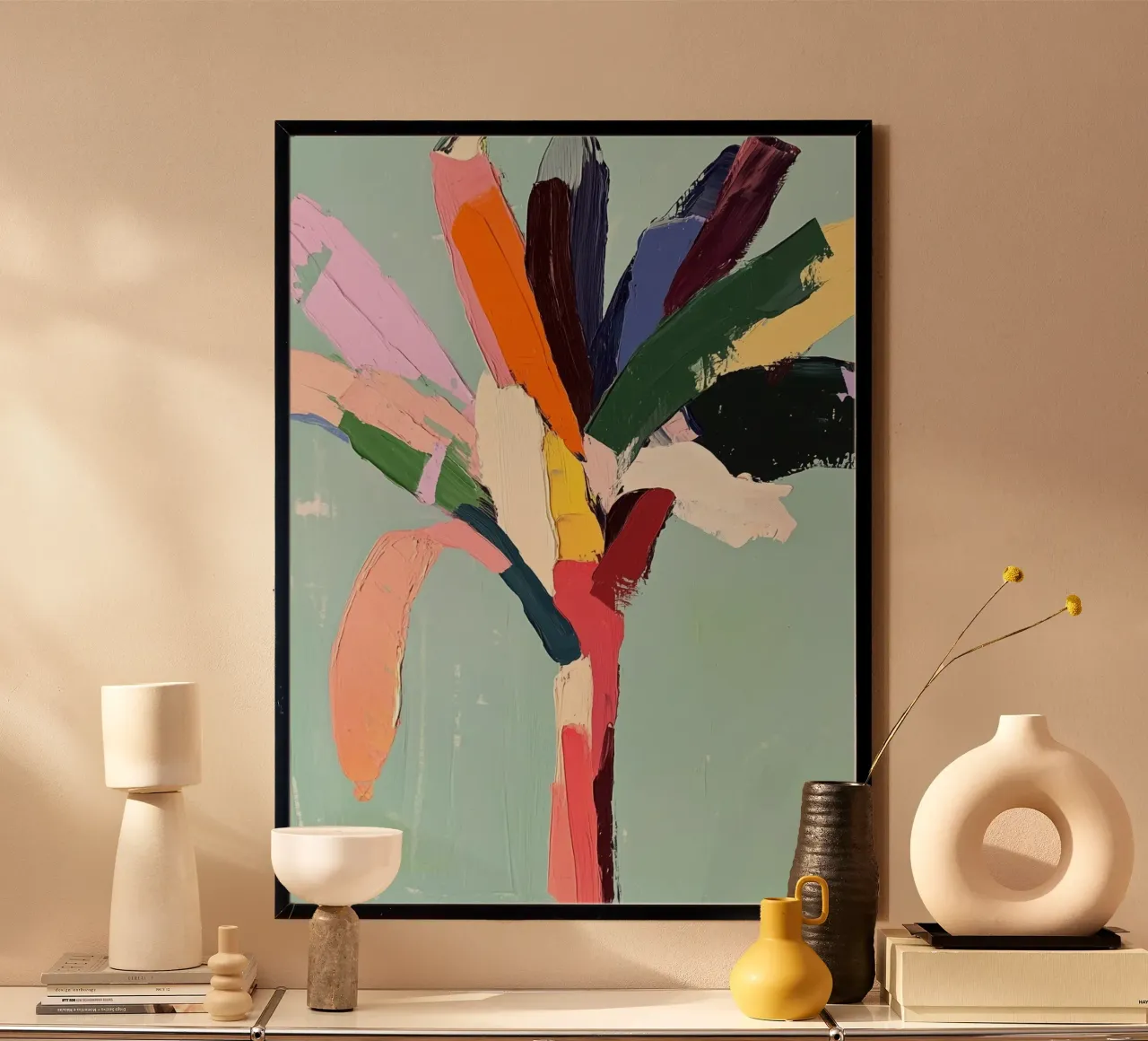 Palme dipinte poster con telaio in plastica da La Collagerie