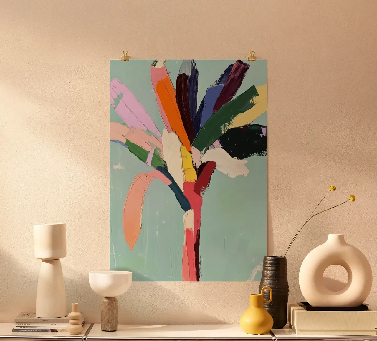 Palme dipinte poster con telaio in plastica da La Collagerie