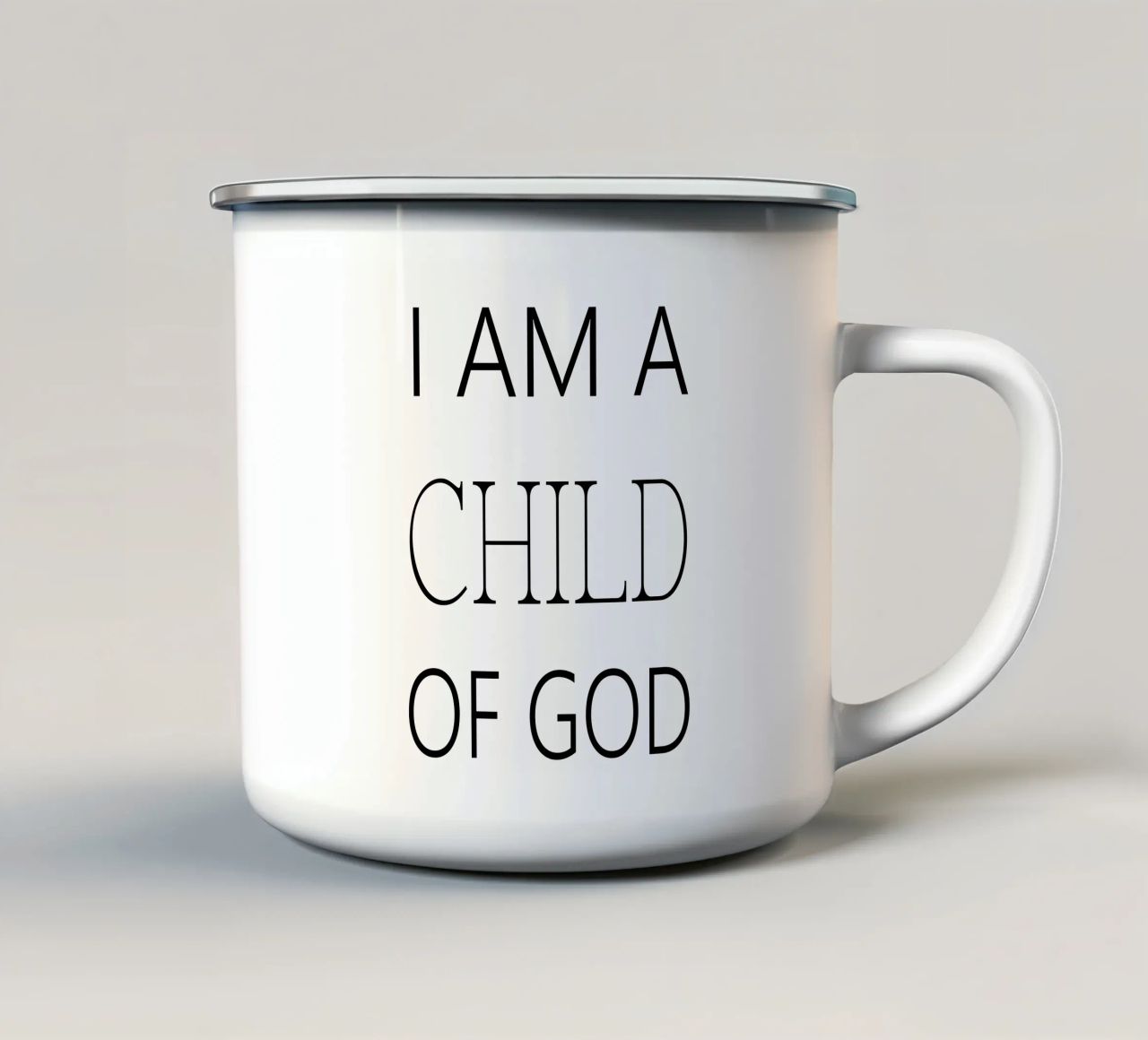 Sono un figlio di Dio tazza in smalto da Shark Printables