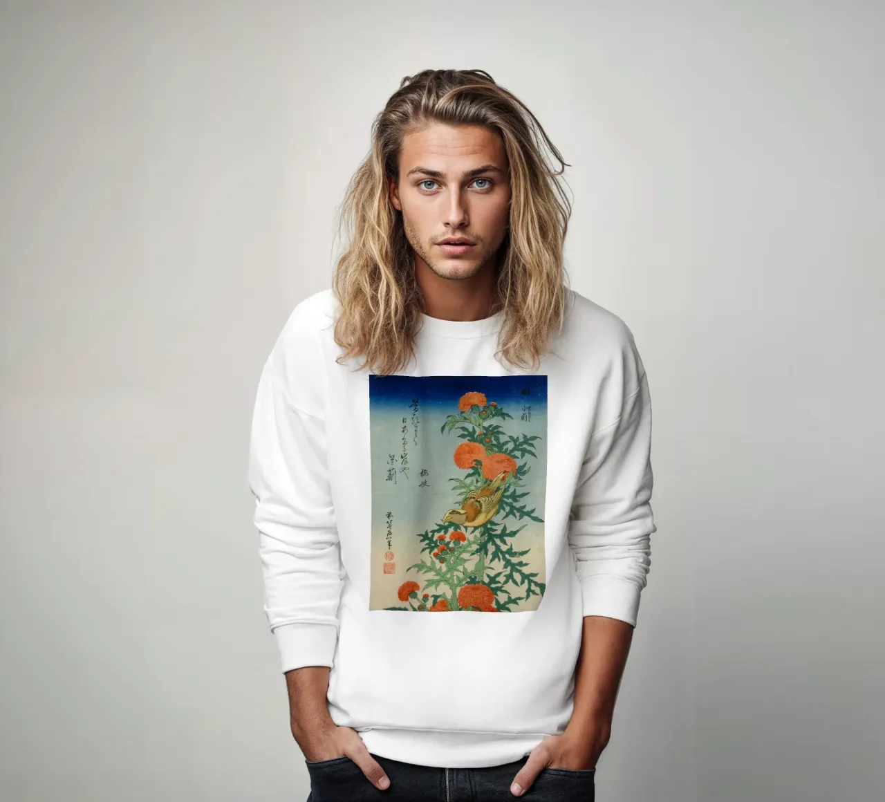 hokusai crocetta e cardo felpa da khanrosie