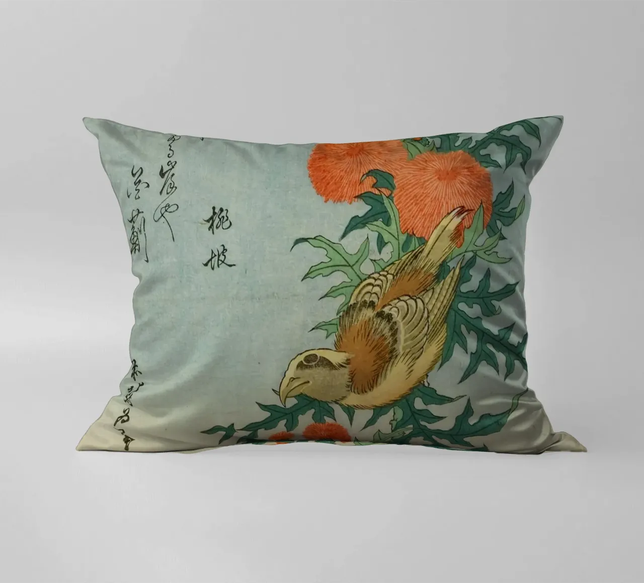 hokusai crocetta e cardo cuscino da khanrosie