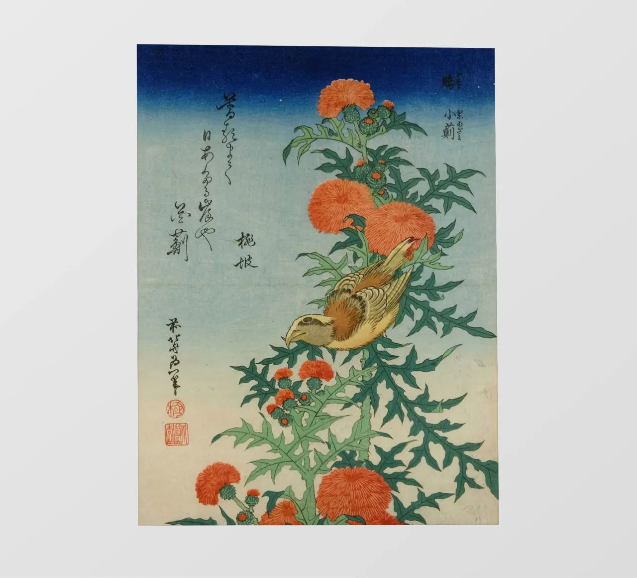 hokusai crocetta e cardo telo in pvc da khanrosie