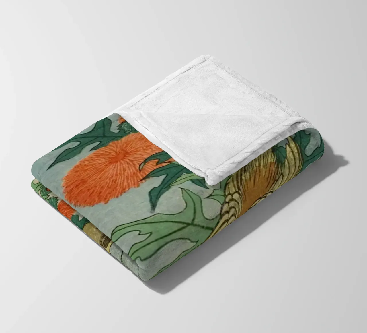 hokusai crocetta e cardo coperta in pile da khanrosie