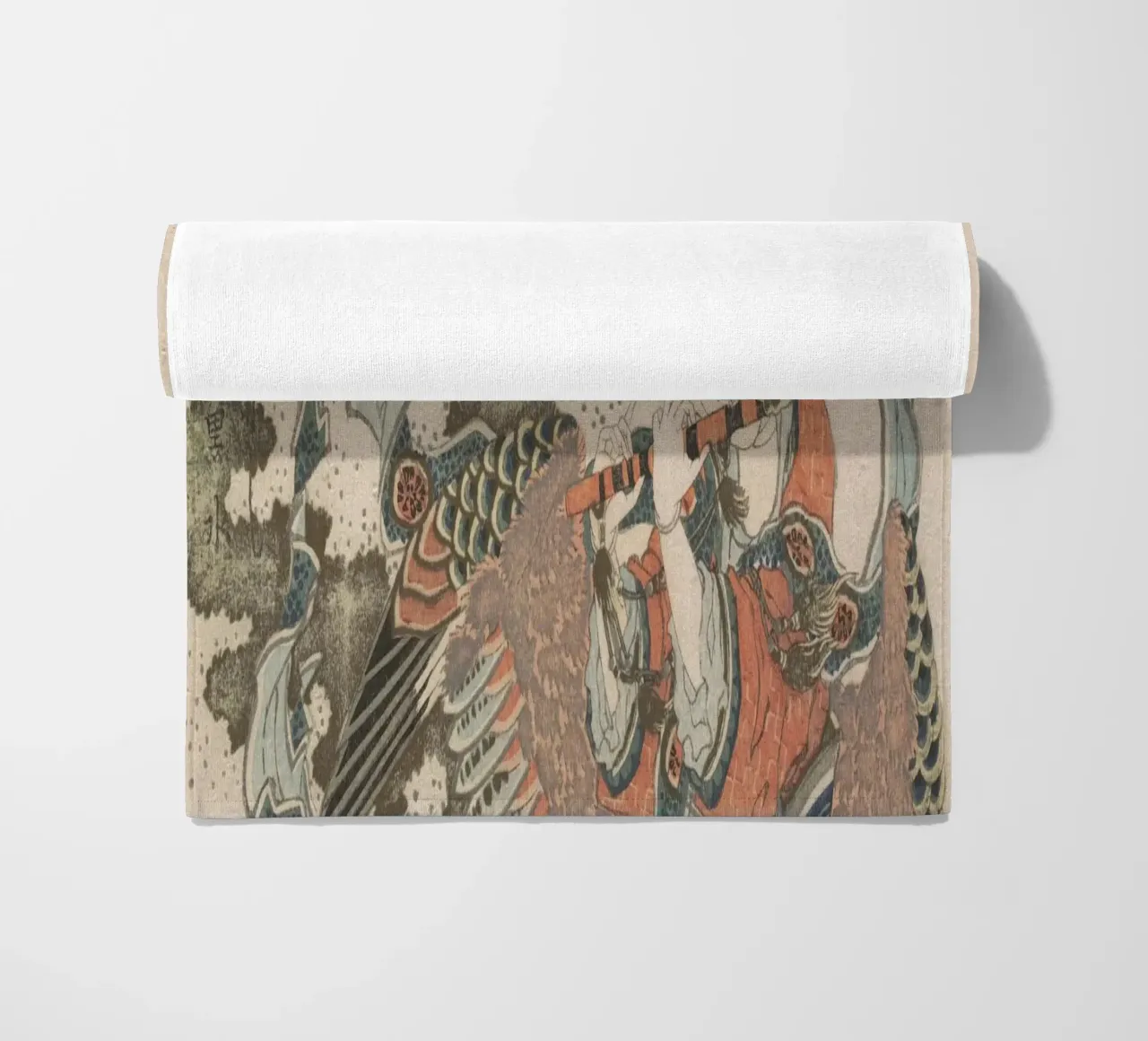 Hokusai Flauto Uccello Mistico Woodblock a colori telo mare da khanrosie