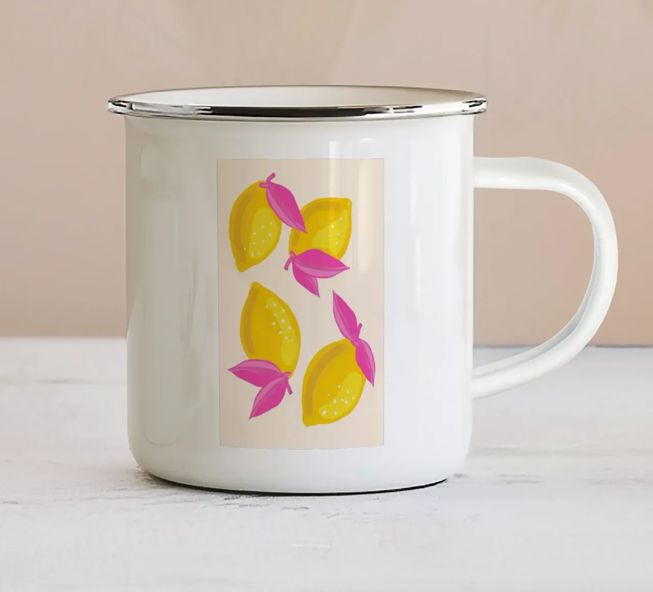 pinky lemon tazza in smalto da designlenamarie