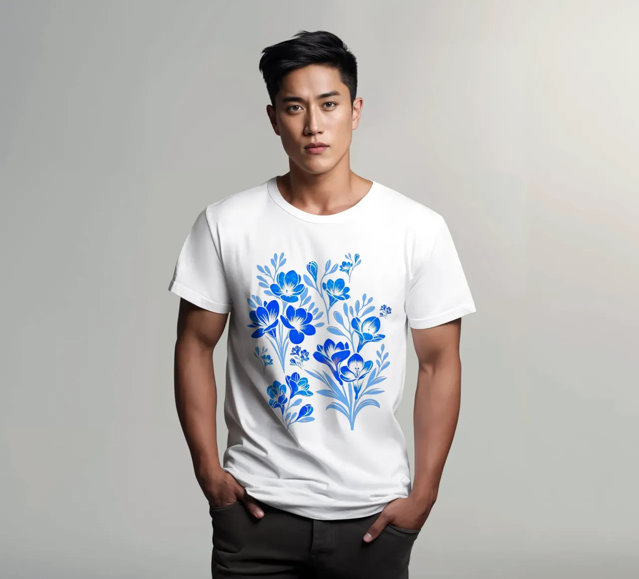 Freesia Flores Azul camiseta de SilverPegasus