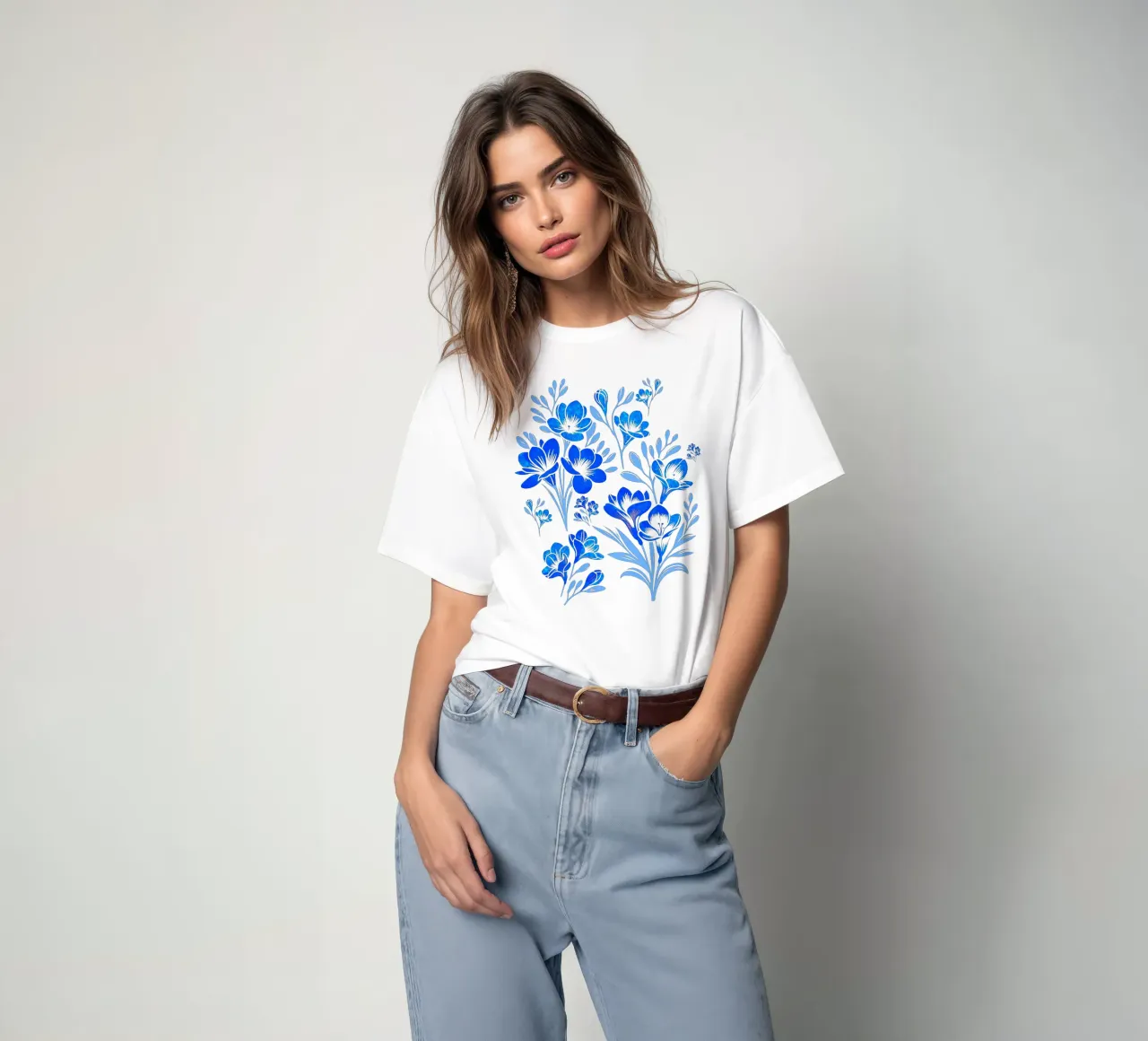 Freesia Flores Azul camiseta de SilverPegasus