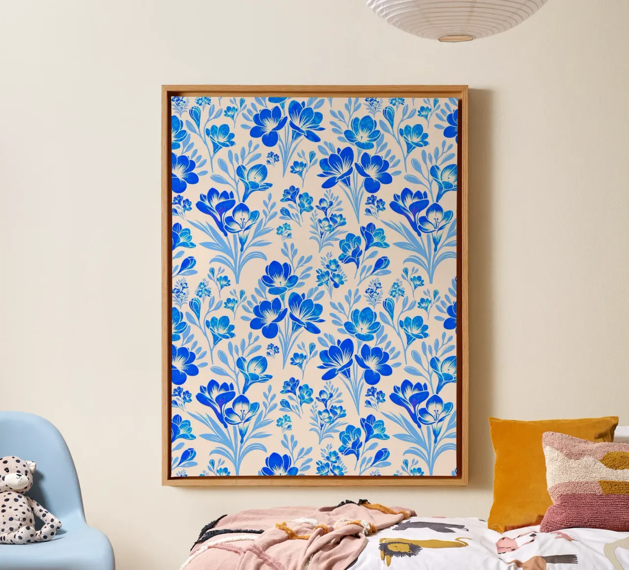 Fiori di fresia blu tela con Cornice a cassetta da SilverPegasus