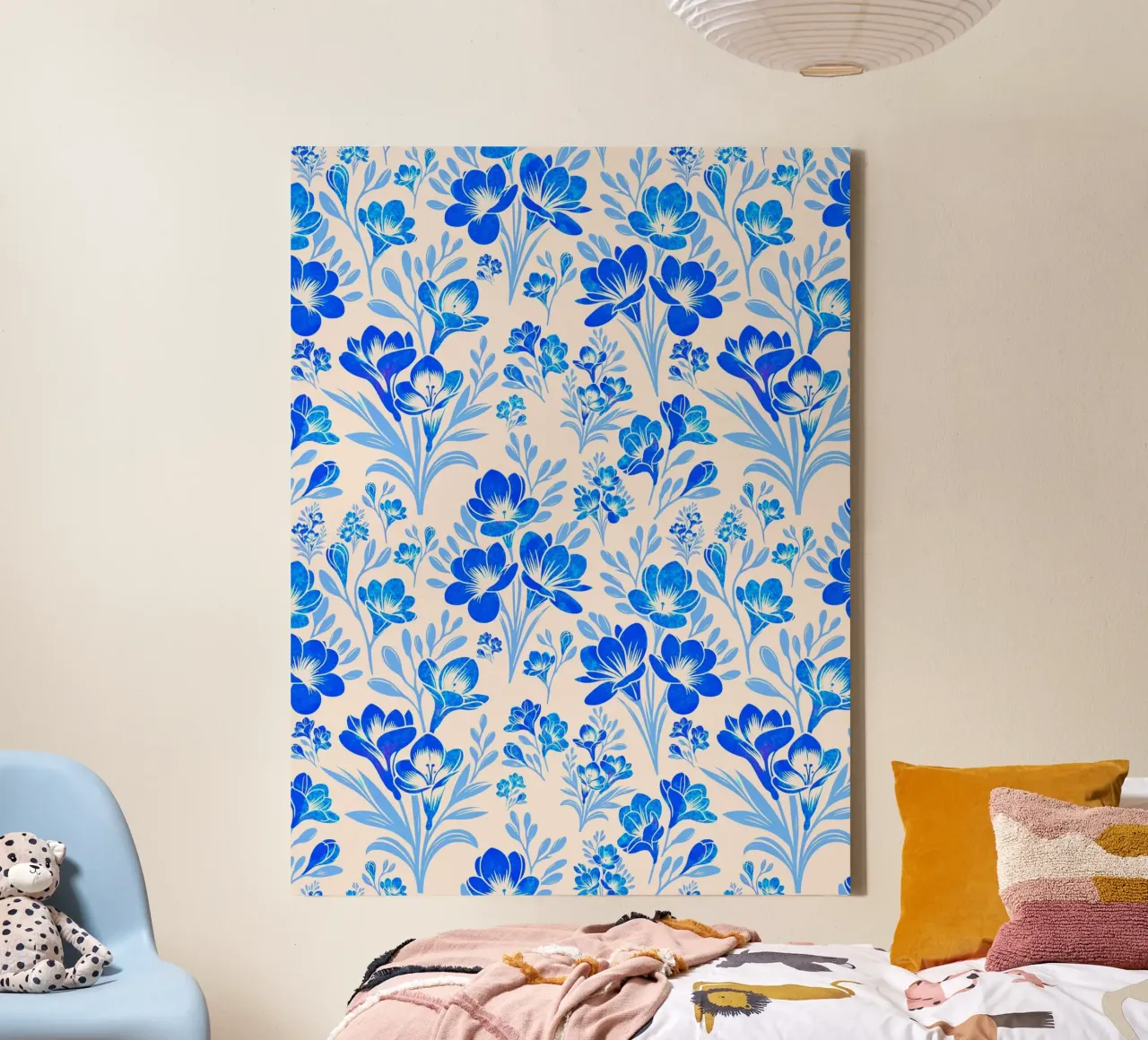 Fiori di fresia blu tela con Cornice a cassetta da SilverPegasus