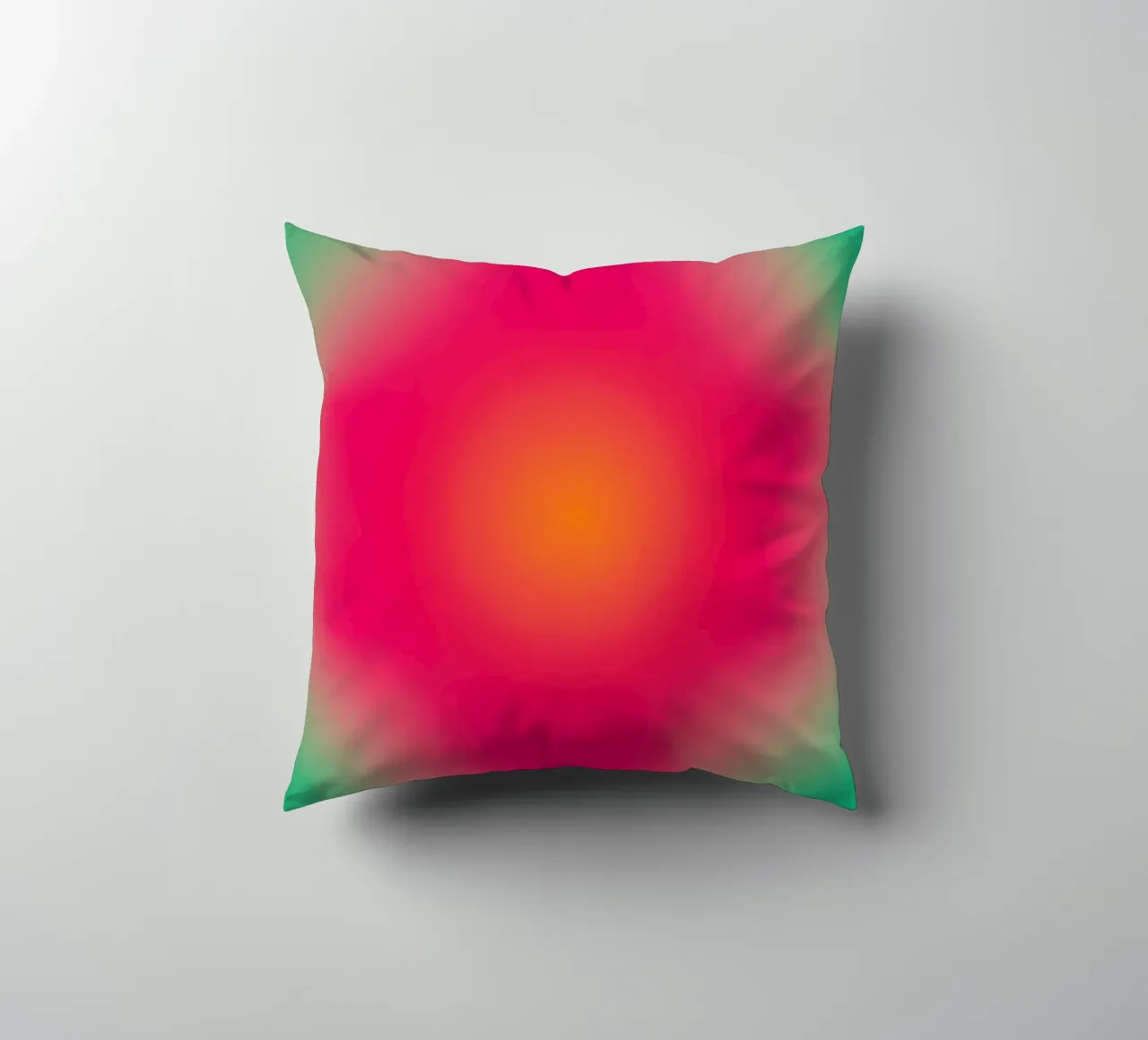 Delicato gradiente papavero verde rosso arancio cuscino da Katja Stehle Design