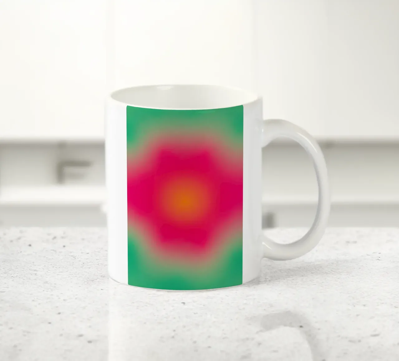 Delicato gradiente papavero verde rosso arancio tazza in ceramica da Katja Stehle Design