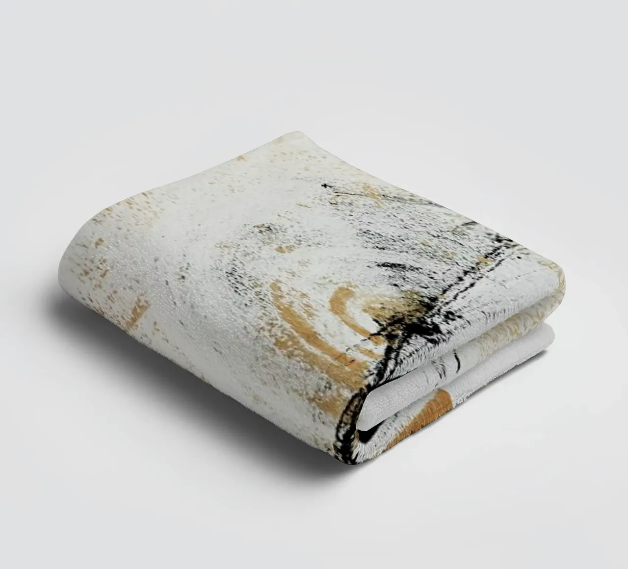 Gold And Black Minimal Abstract III towel by Ingrid Beddoes