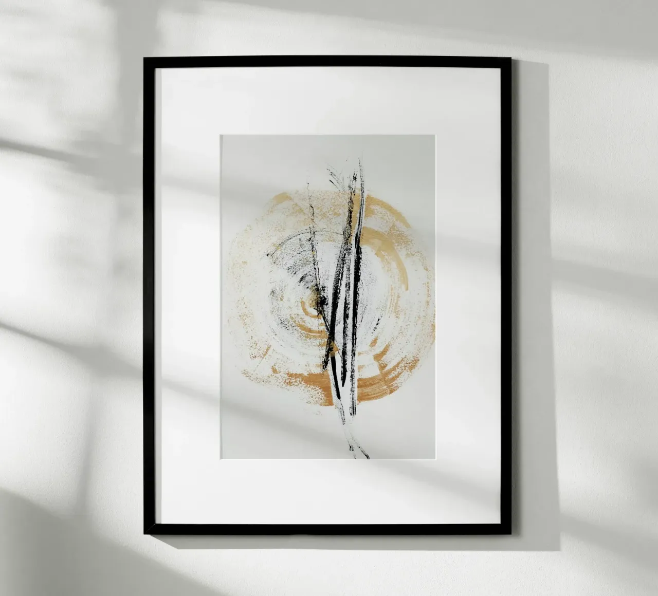 Or et noir abstrait minimal III poster de Ingrid Beddoes