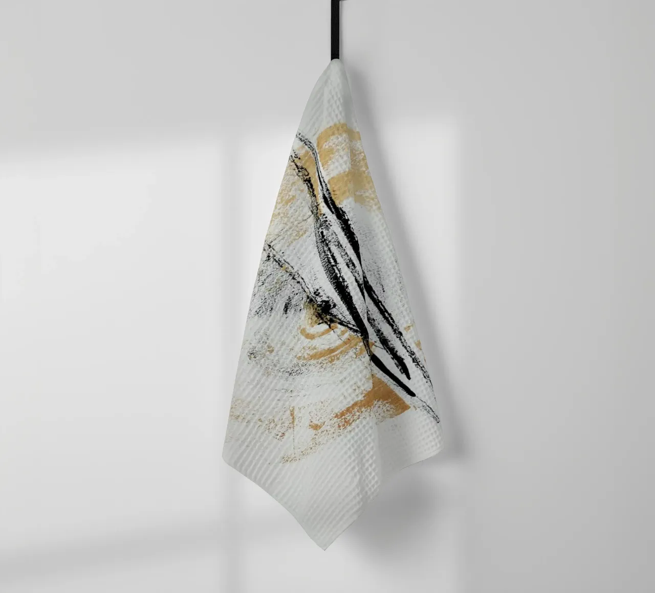 Or et noir abstrait minimal III torchon de Ingrid Beddoes