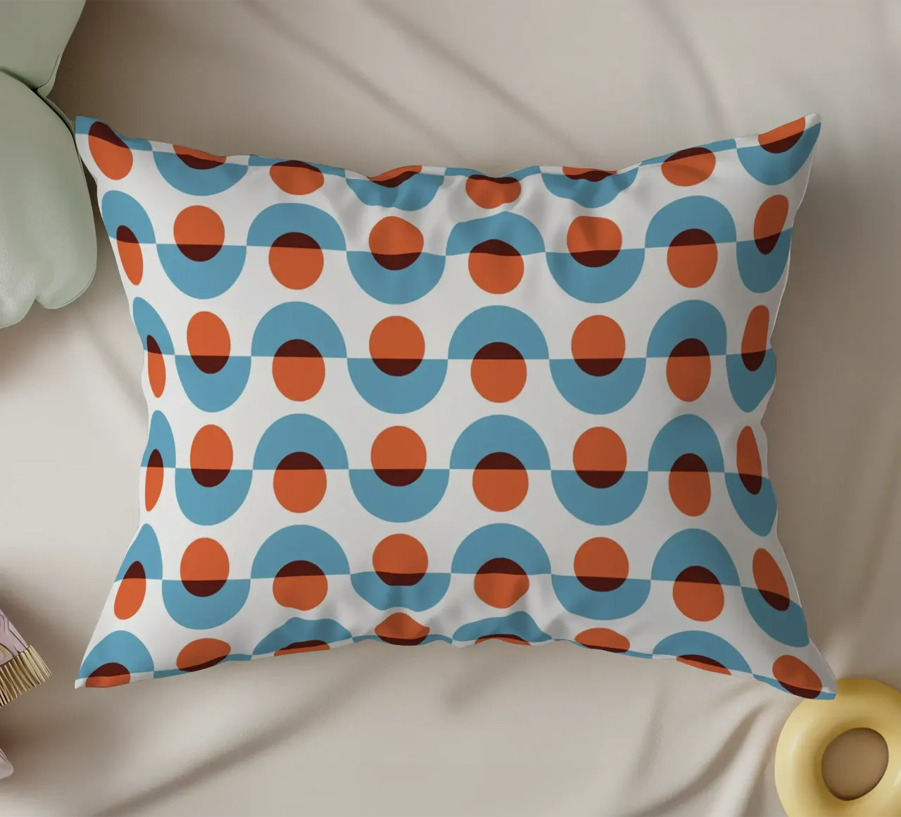 Up and down seamless geometry pattern decorative cushion by Little Dean