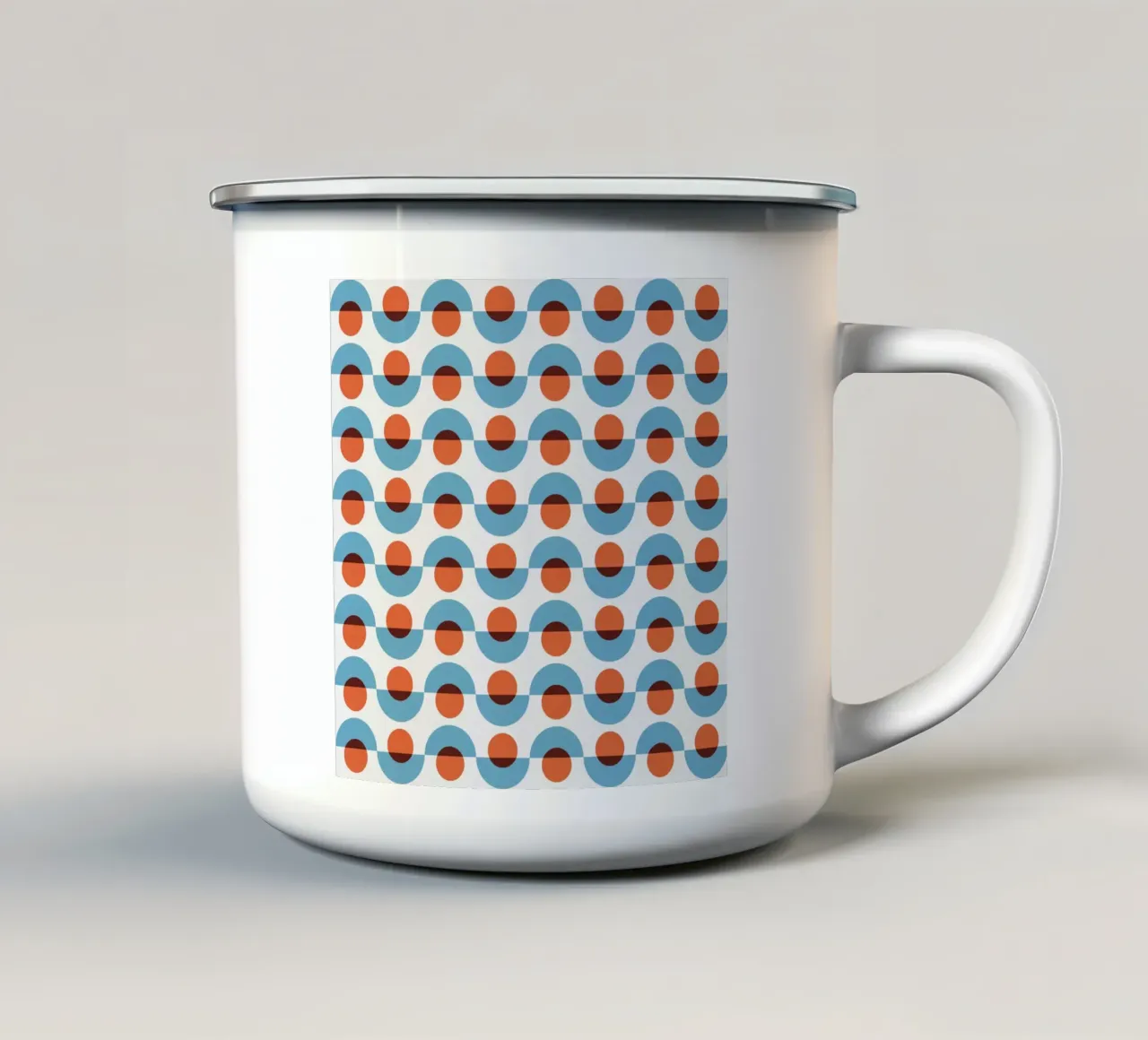 Up and down seamless geometry pattern enamel mug by Little Dean