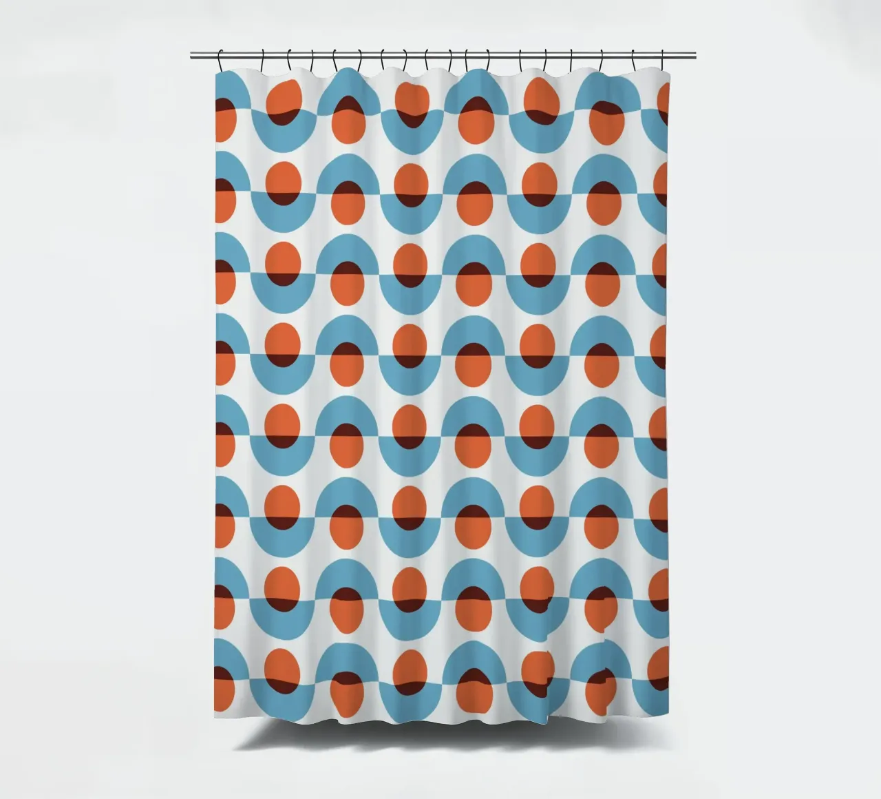 Up and down seamless geometry pattern shower curtain by Little Dean