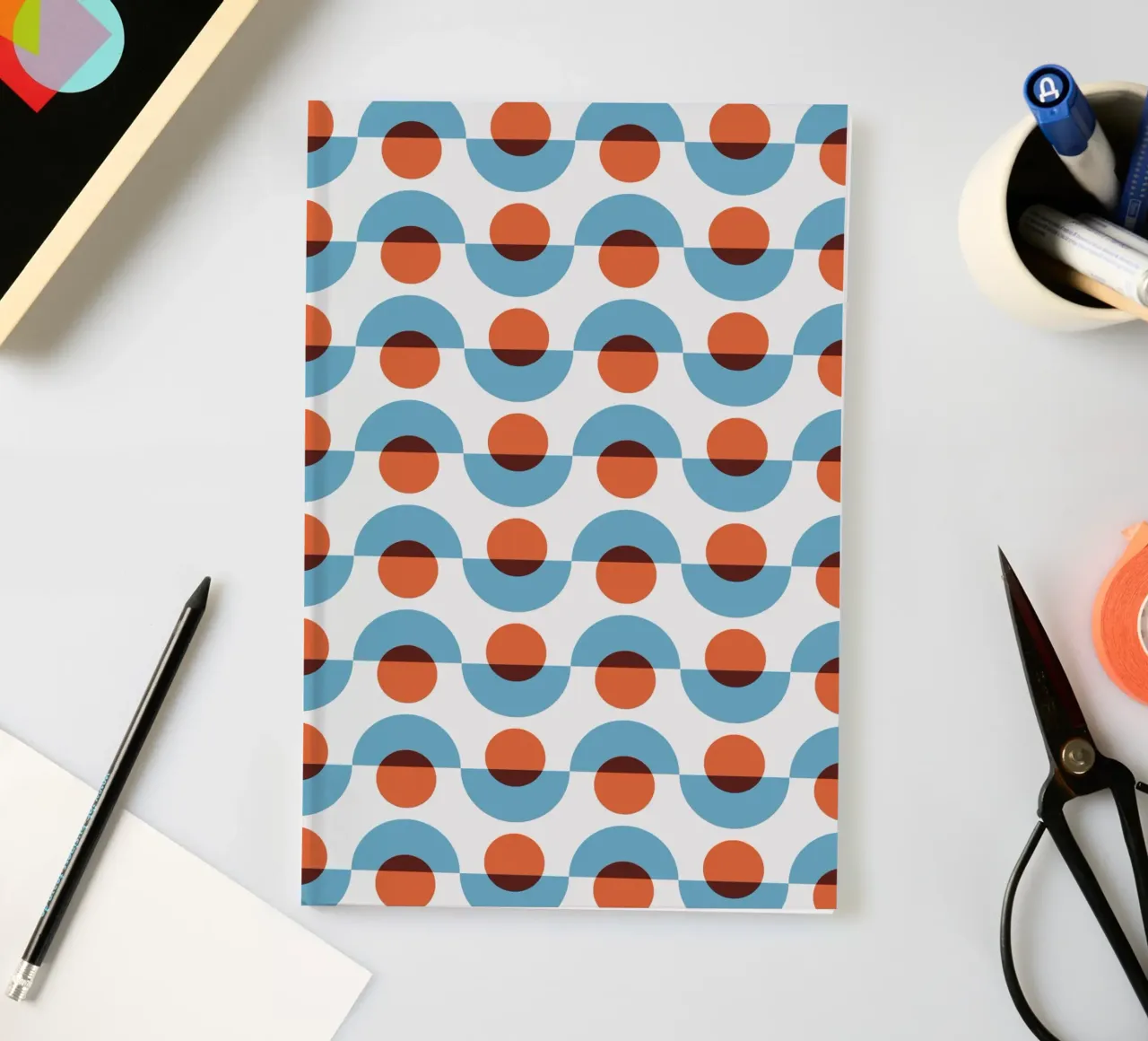 Up and down seamless geometry pattern notebook by Little Dean