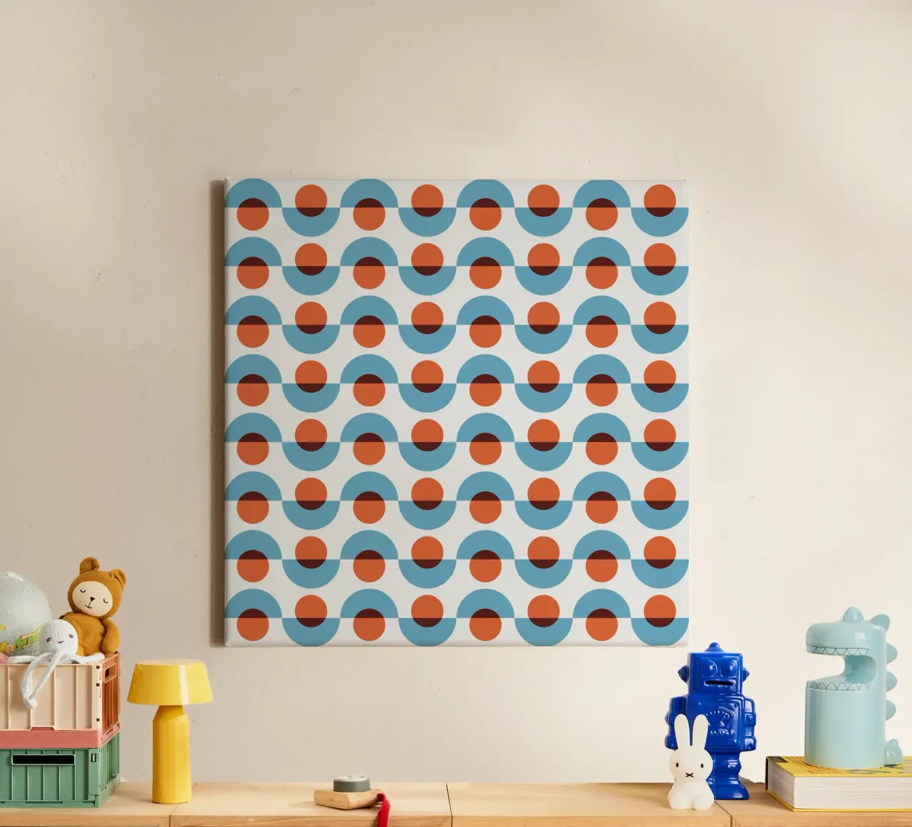 Up and down seamless geometry pattern canvas by Little Dean