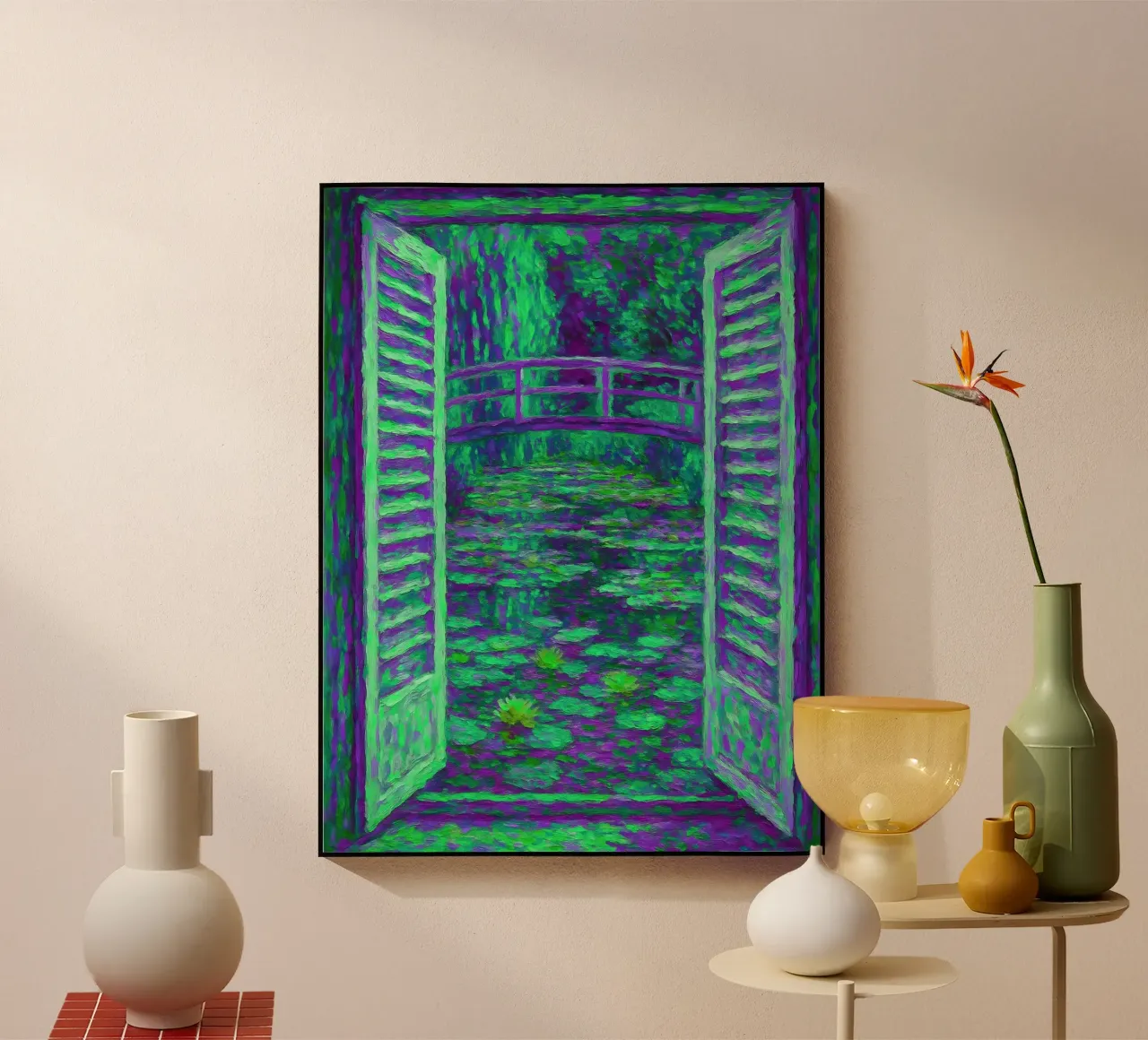 Nénuphar Vue sur l'étang Style Monet plexiglas de ARTOMATIC