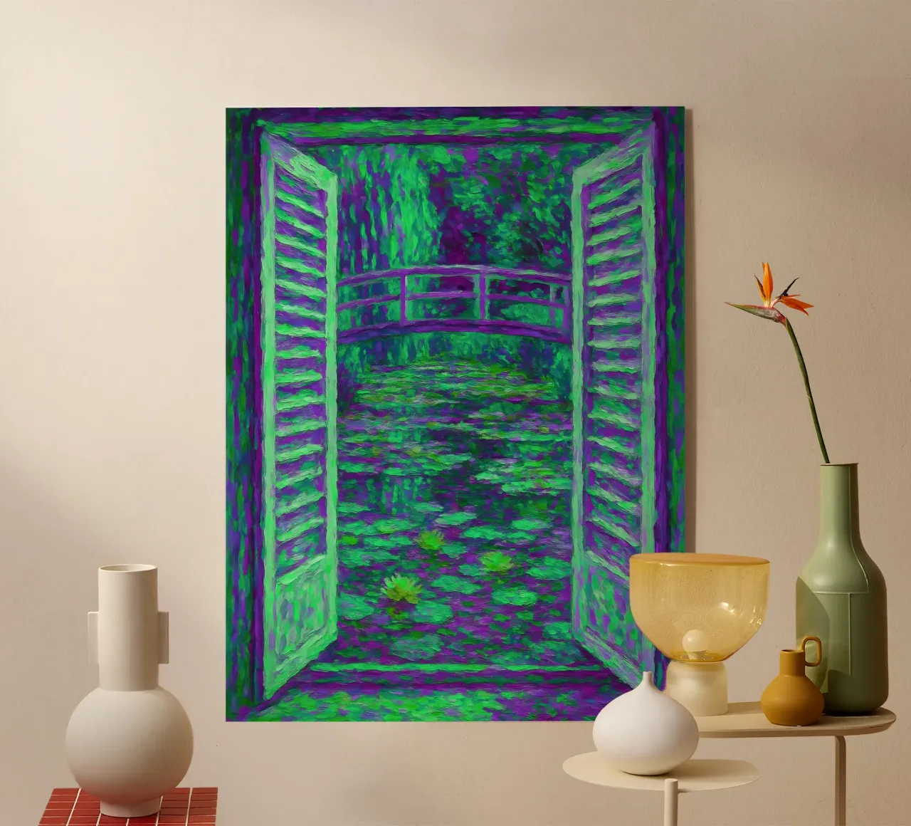 Nénuphar Vue sur l'étang Style Monet plexiglas de ARTOMATIC