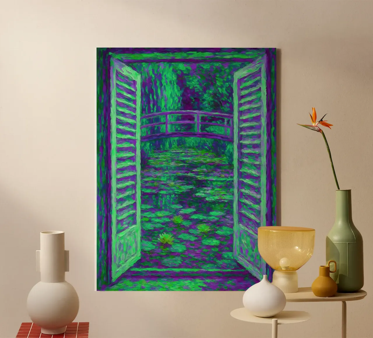 Water Lily Pond View Monet Style canvas by ARTOMATIC