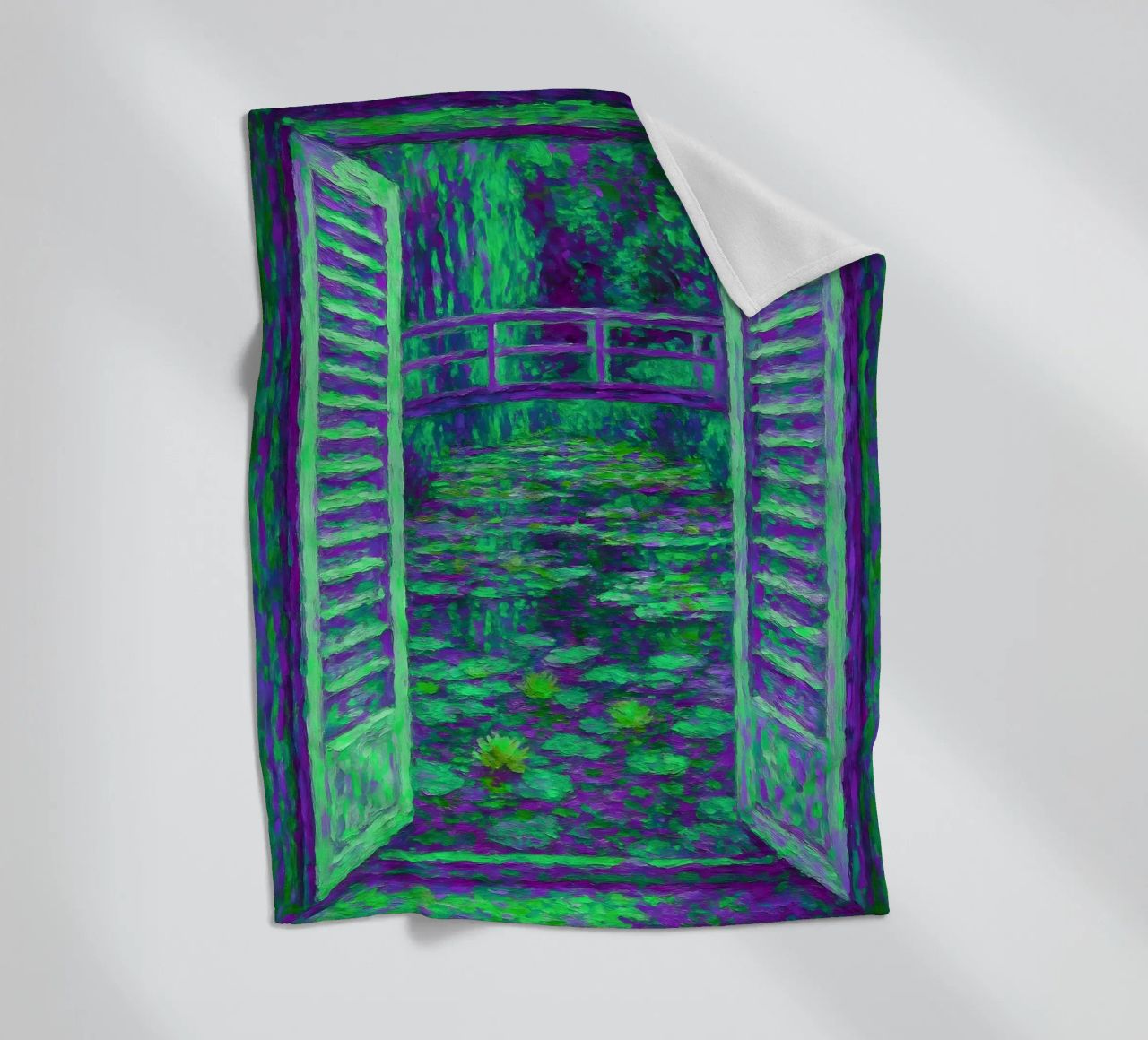 Vista sullo stagno delle ninfee Stile Monet coperta in pile da ARTOMATIC