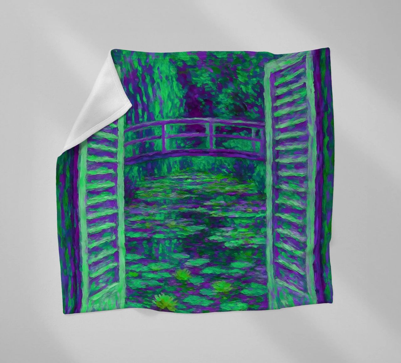 Vista sullo stagno delle ninfee Stile Monet coperta in pile da ARTOMATIC