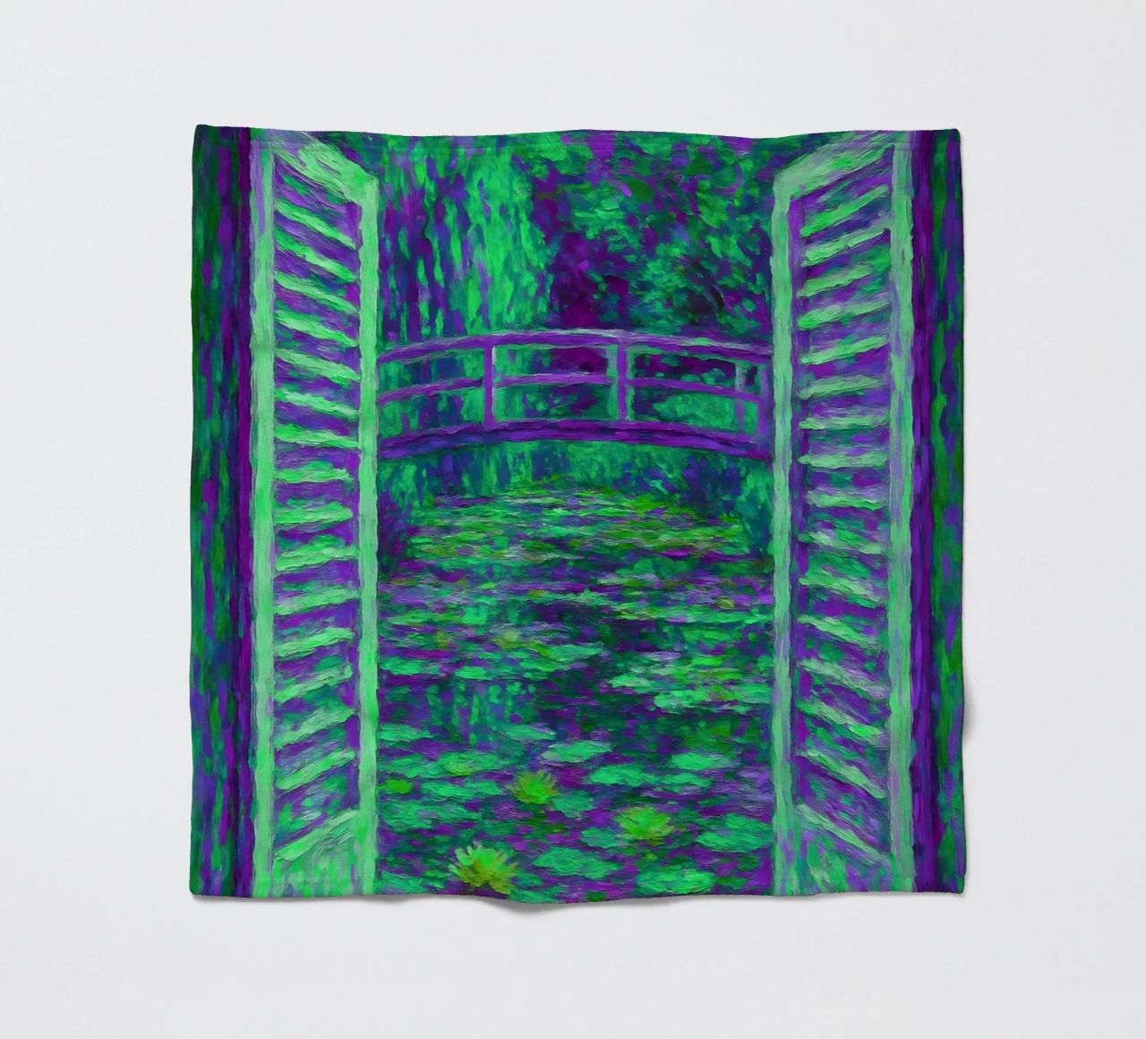 Vista sullo stagno delle ninfee Stile Monet coperta in pile da ARTOMATIC