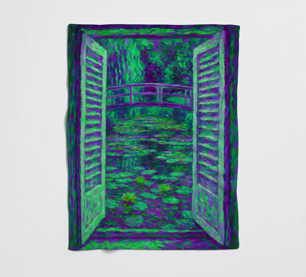 Vista sullo stagno delle ninfee Stile Monet coperta in pile da ARTOMATIC