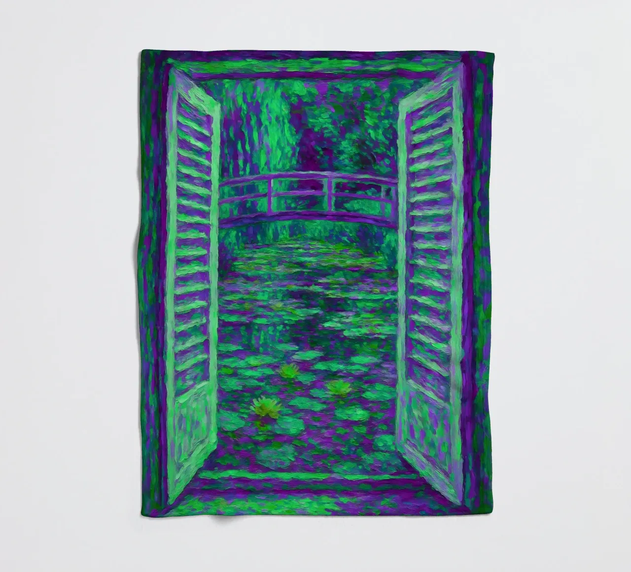 Nénuphar Vue sur l'étang Style Monet plaid polaire de ARTOMATIC