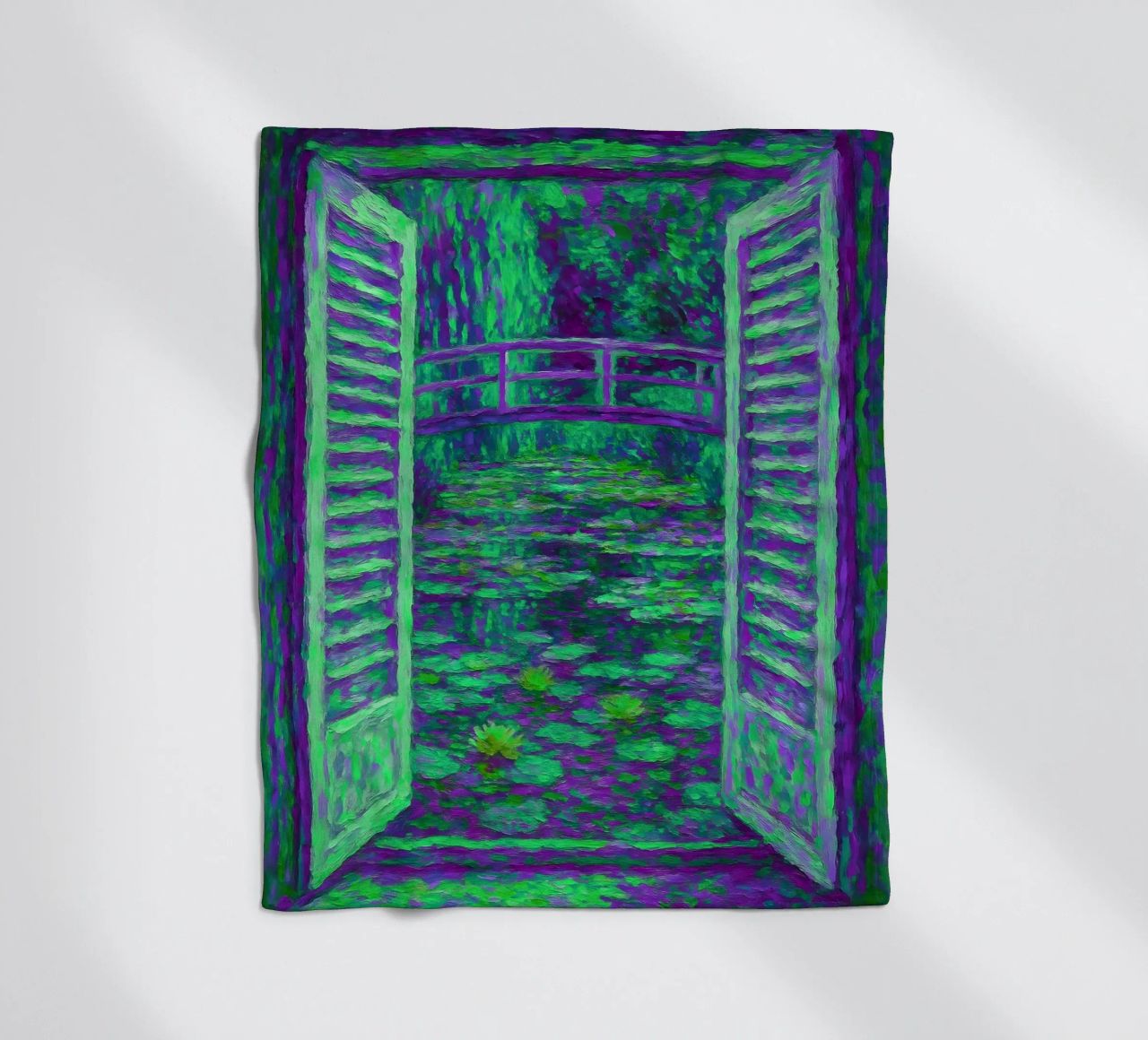 Vista sullo stagno delle ninfee Stile Monet coperta in pile da ARTOMATIC