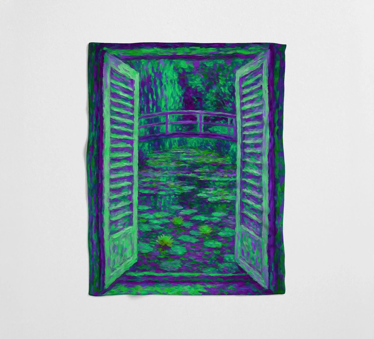 Vista sullo stagno delle ninfee Stile Monet coperta in pile da ARTOMATIC