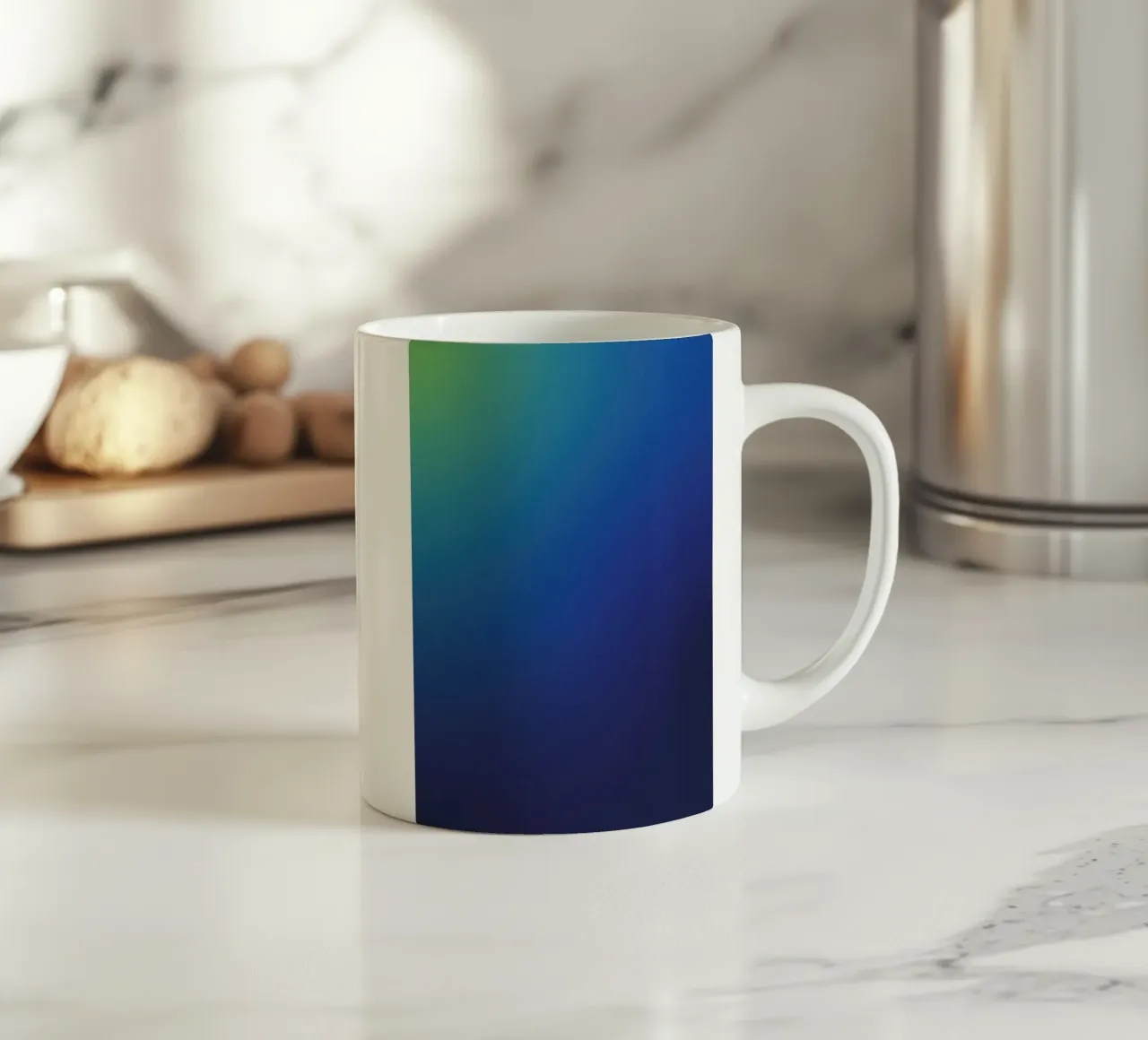 Zacht kleurverloop Aurora Borealis keramische mok van Katja Stehle Design