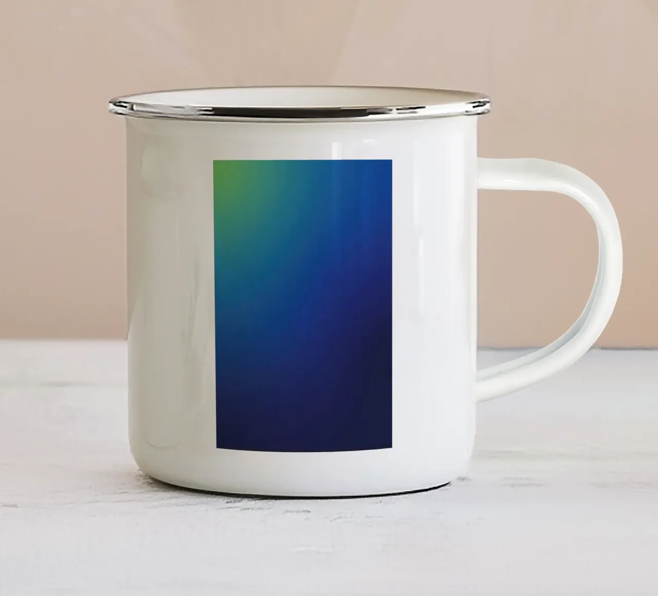 Delicata sfumatura di colore Aurora Boreale tazza in smalto da Katja Stehle Design