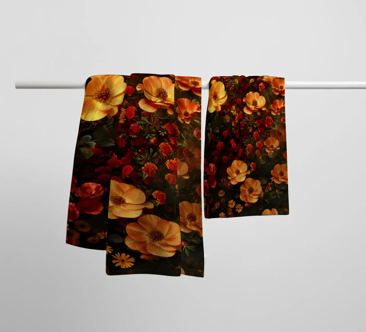 Flowers Garden Orange Red A asciugamano da bagno da Mateo