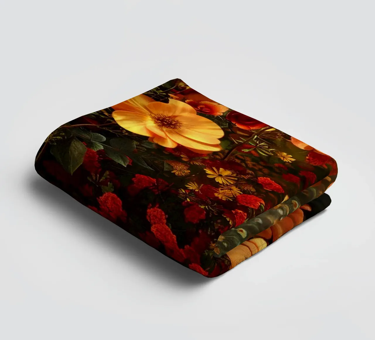 Flowers Garden Orange Red A asciugamano da bagno da Mateo
