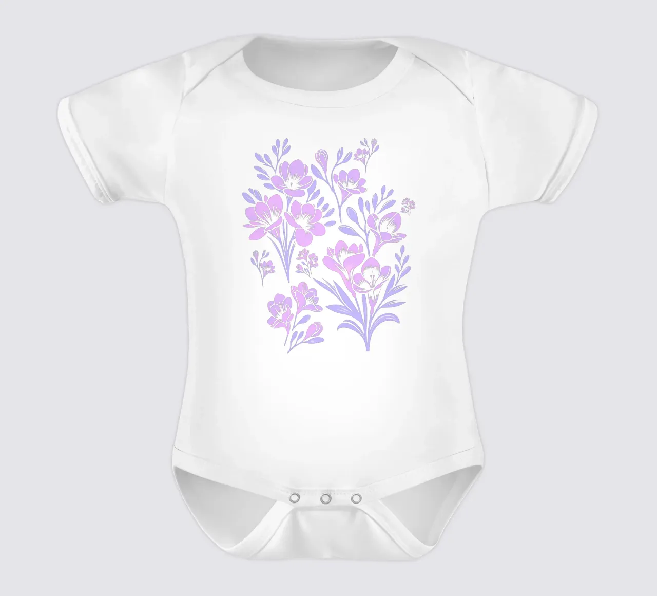 Fiori di fresia Lavanda body neonato maniche corte da SilverPegasus
