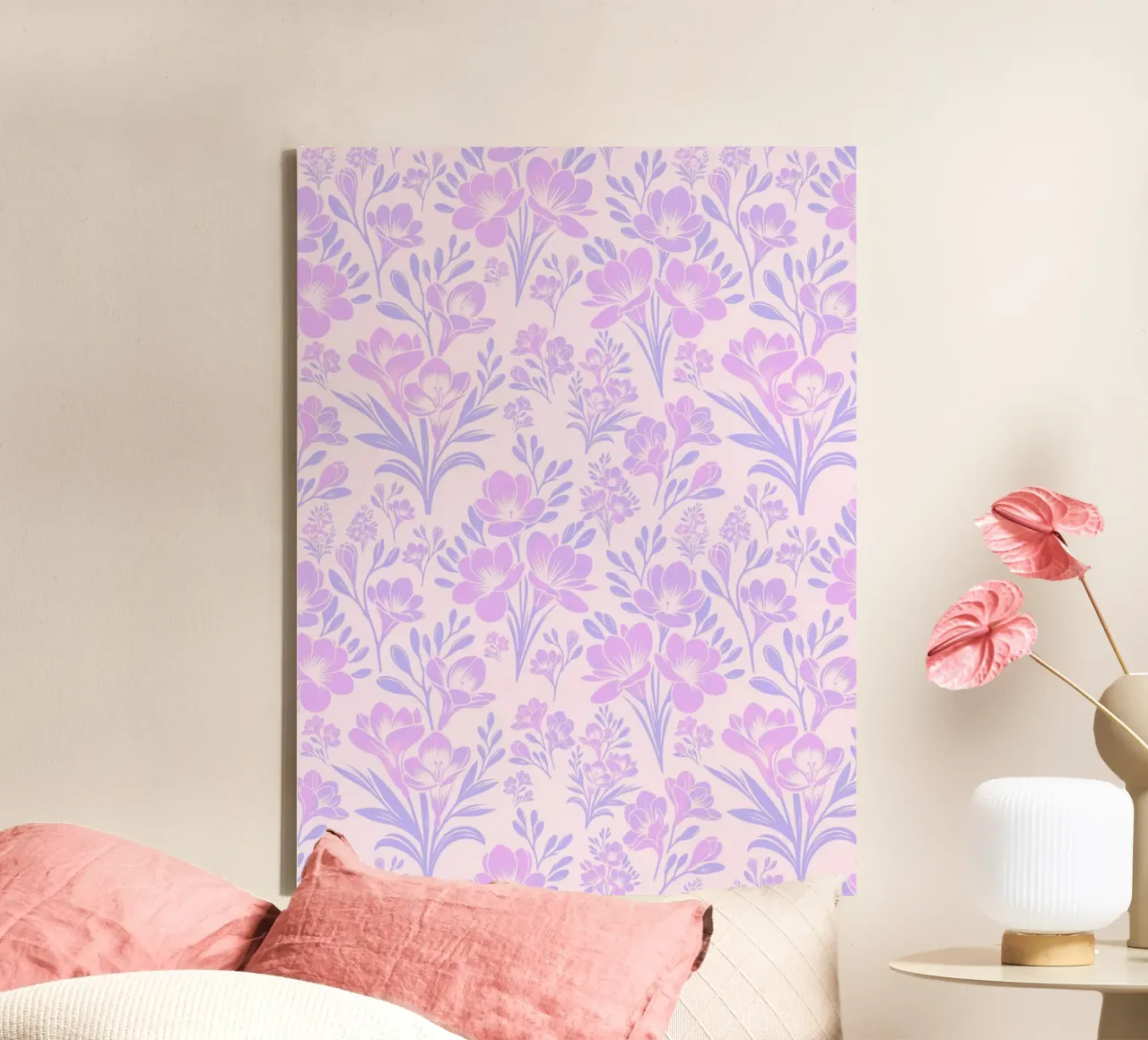 Freesia Bloemen Lavendel canvas van SilverPegasus
