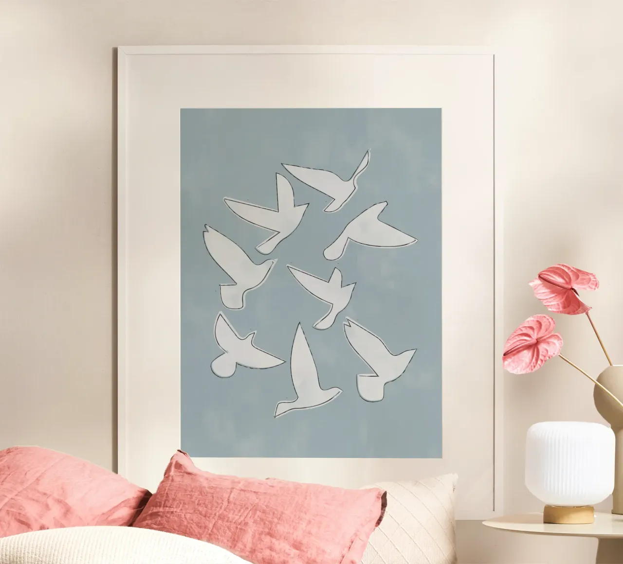Flocks poster avec cadre en aluminium de artesutileco