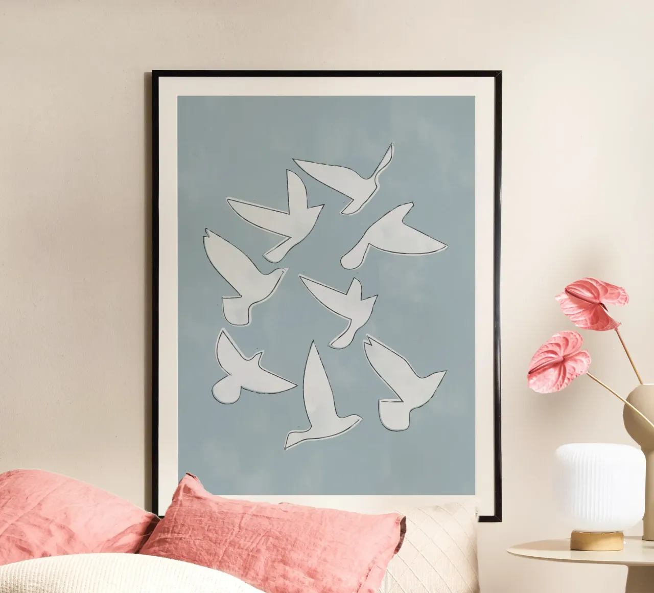 Flocks poster avec cadre en aluminium de artesutileco