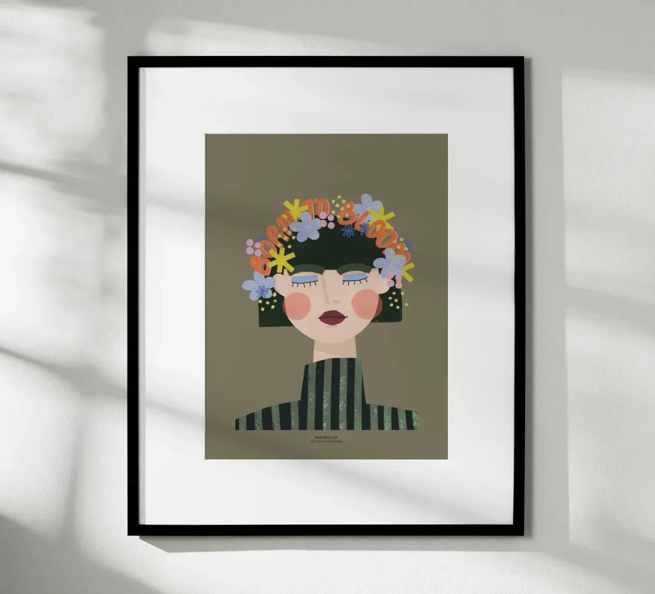 NATA PER FIORIRE - FIORAIA poster con telaio in legno da sarahlenadesign