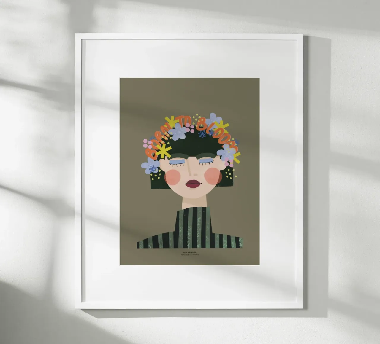 NATA PER FIORIRE - FIORAIA poster con telaio in legno da sarahlenadesign