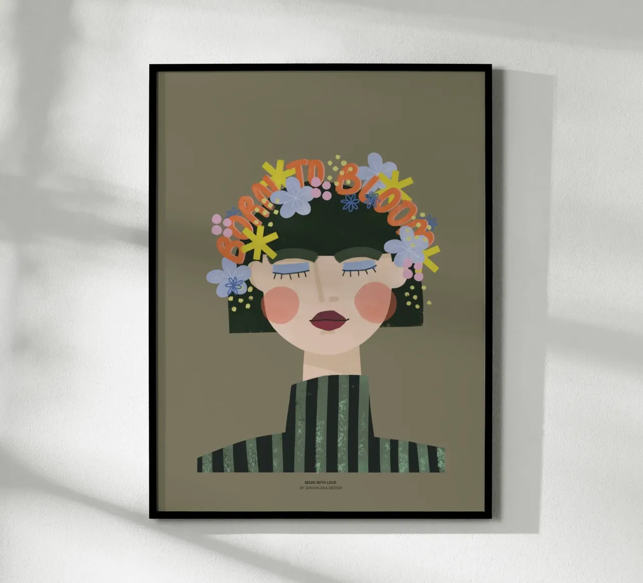 NATA PER FIORIRE - FIORAIA poster con telaio in legno da sarahlenadesign