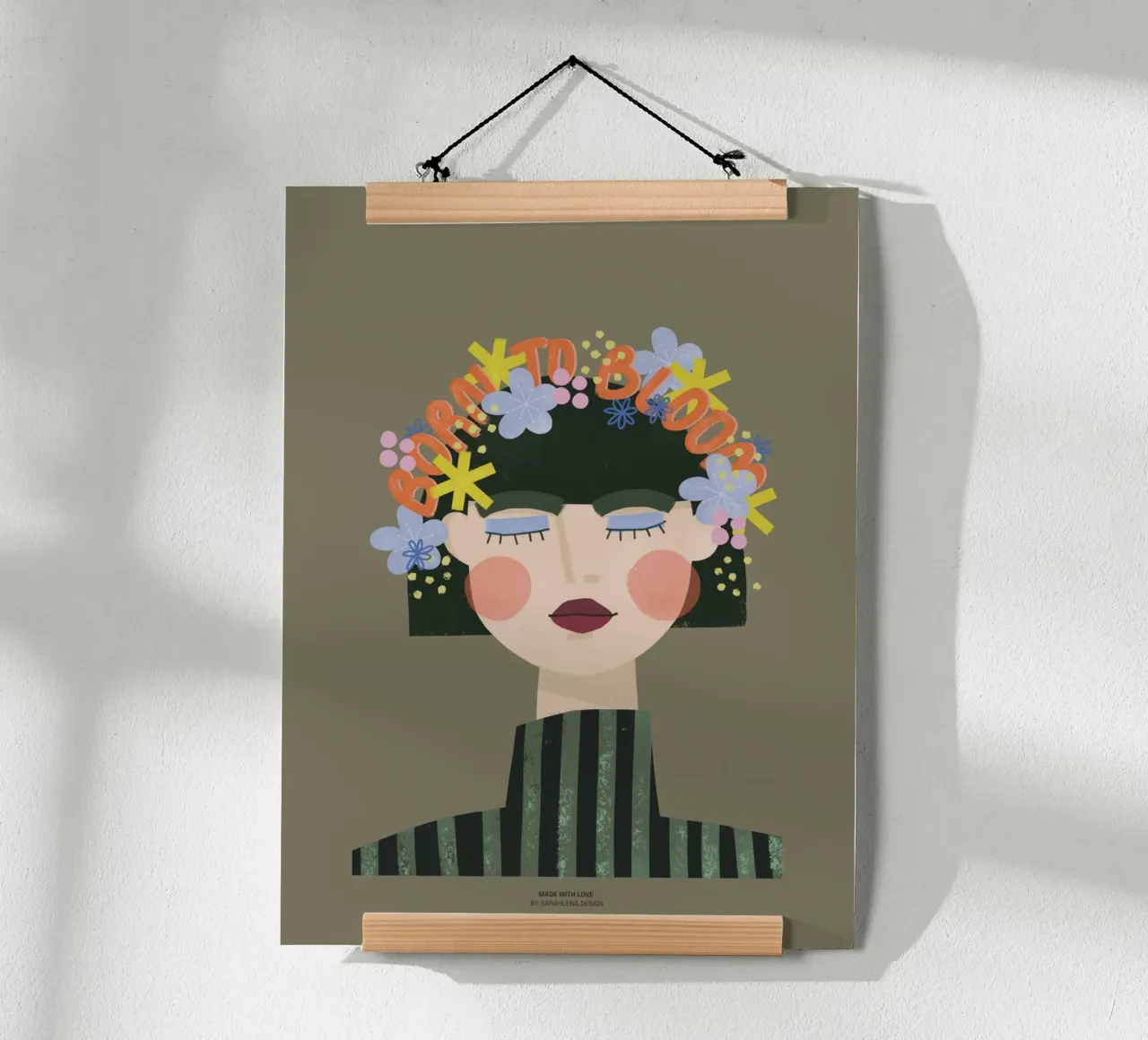 NATA PER FIORIRE - FIORAIA poster con telaio in legno da sarahlenadesign